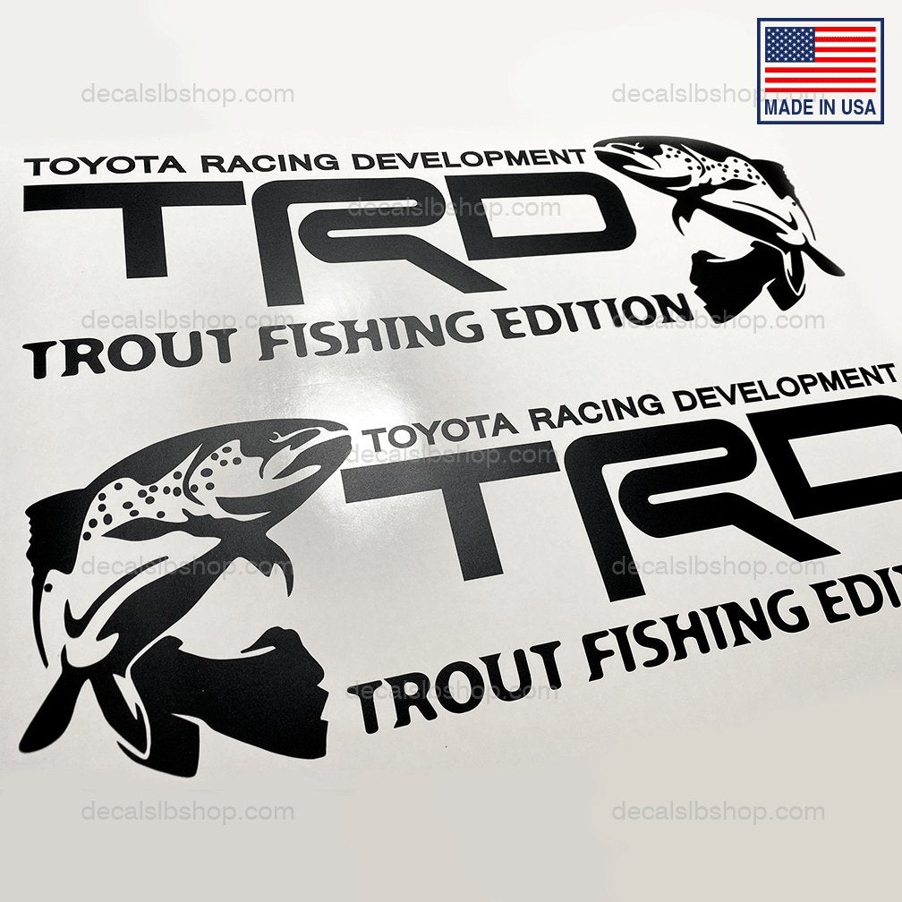 Toyota Trd sport decals stickers off road 4x4 fish and feather edition  fishing hunting Tacoma Tundra Racing development set of 2