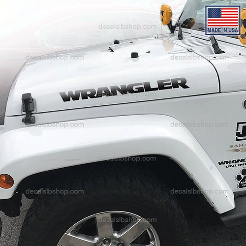 Wrangler Decals Hood Fits Jeep TJ LJ JK Truck Decal Stickers Vinyl 2Pcs - DecalsLB Shop
