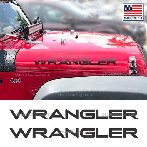 Wrangler Decals Stickers Hood Fits Jeep Decal Vinyl cut Graphic 2Pc - DecalsLB Shop