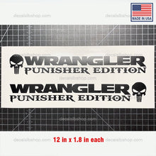 Load image into Gallery viewer, Wrangler Punisher Edition Decals Fits Jeep TJ LJ JK Truck Decal Stickers Vinyl 12x1.8in - DecalsLB Shop
