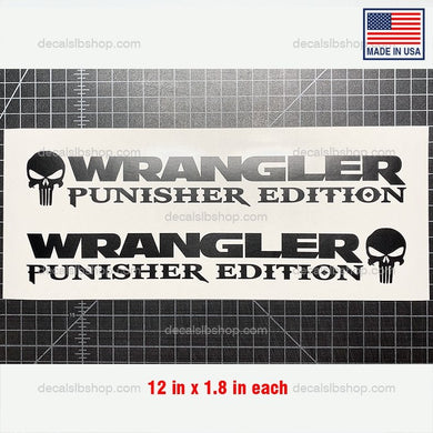 Wrangler Punisher Edition Decals Fits Jeep TJ LJ JK Truck Decal Stickers Vinyl 12x1.8in - DecalsLB Shop