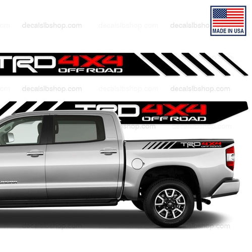 X2 TRD 4x4 Off Road Bedside Decals Toyota Tundra Truck Sticker Decal Graphic Vinyl - DecalsLB Shop