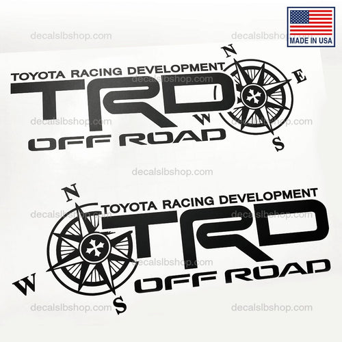 X2 TRD Off Road Decal Compass Truck Sticker Decals Toyota Tacoma Tundra Vinyl Graphic - DecalsLB Shop