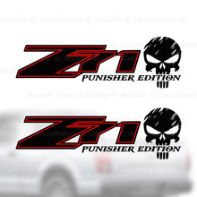 Load image into Gallery viewer, Z71 Punisher Silverado Chevrolet Chevy Truck Vinyl Decal Stickers Graphic 4X4 Off Road Skull Punisher Edition - DecalsLB Shop
