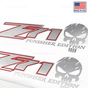 Z71 Punisher Silverado Chevrolet Chevy Truck Vinyl Decal Stickers Graphic 4X4 Off Road Skull Punisher Edition - DecalsLB Shop