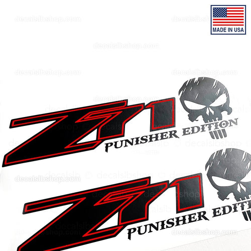 Z71 Punisher Silverado Chevrolet Chevy Truck Vinyl Decals Sticker Graphic 4X4 Off Road Skull Punisher Edition - DecalsLB Shop