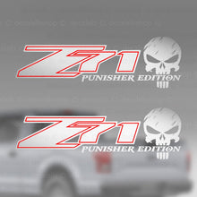 Load image into Gallery viewer, Z71 Punisher Silverado Chevrolet Chevy Truck Vinyl Decals Sticker Graphic 4X4 Off Road Skull Punisher Edition - DecalsLB Shop
