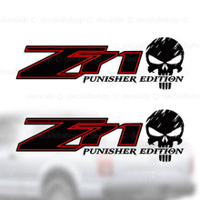 Load image into Gallery viewer, Z71 Punisher Silverado Chevrolet Chevy Truck Vinyl Decals Sticker Graphic 4X4 Off Road Skull Punisher Edition - DecalsLB Shop
