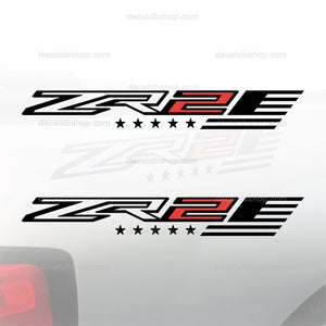 ZR2 Decals Flag Chevy Colorado Chevrolet Stickers Bedside Truck Sticker 2 ZRed - DecalsLB Shop
